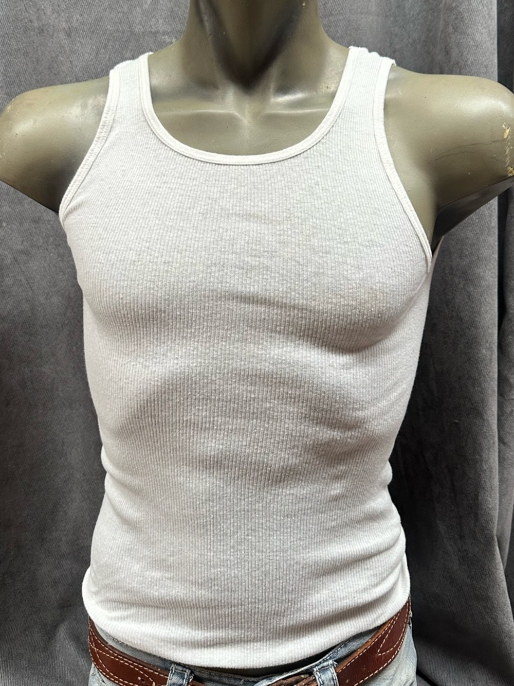 Vintage Hanes wife beater tank top shirt ribbed cotton large